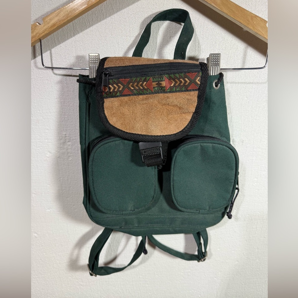 90’s Aztec Forest Green Mini Backpack